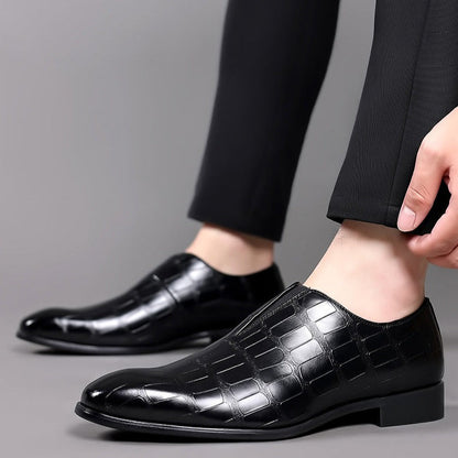 Textured Slip-On Loafer Shoes
