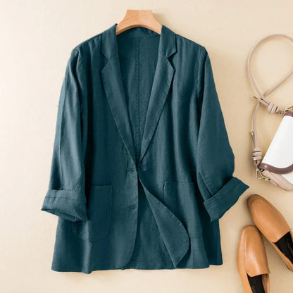 Women's Linen Summer Blazer - 
Fashinoza