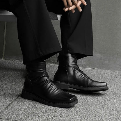 Brunello Men's Leather Ankle Boot - 
Fashinoza