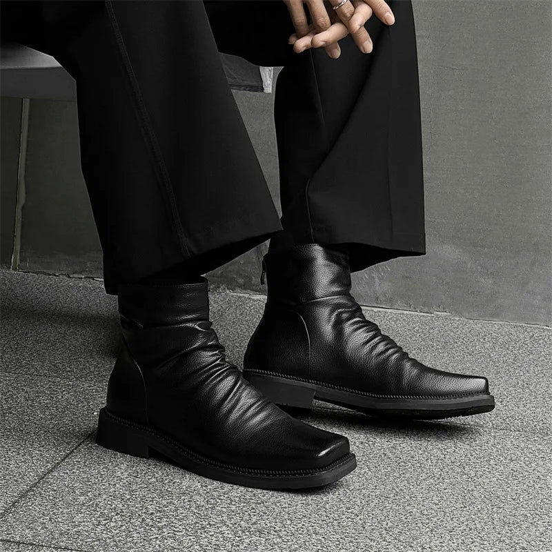 Brunello Men's Leather Boot - 
Fashinoza