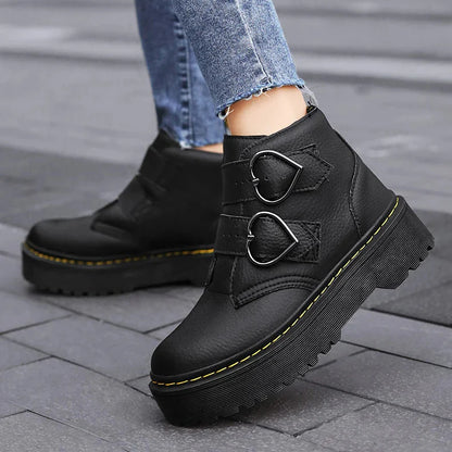 Leather Women's Platform Shoes