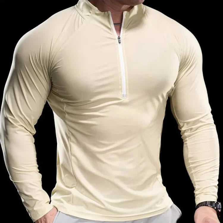 Men's Compression Half-Zip Shirt - 
Fashinoza