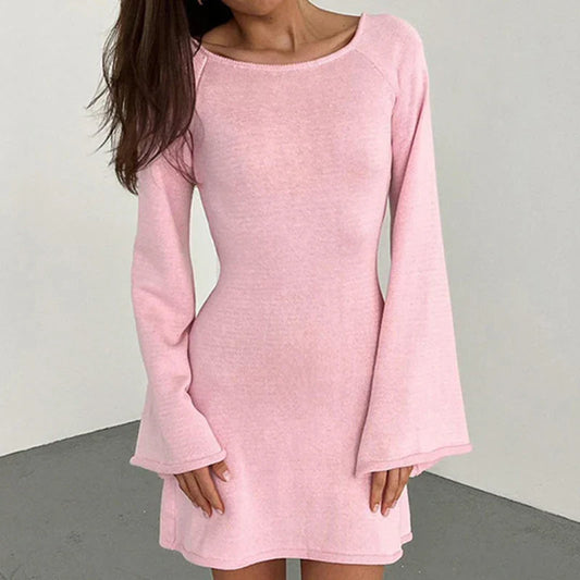 Audrey | Women Summer Long Sleeve Mini Dress