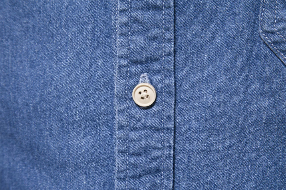 Men's Long Sleeve Button Front Shirt Cotton Fold Down Collar