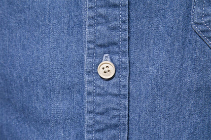Men's Long Sleeve Button Front Shirt Cotton Fold Down Collar