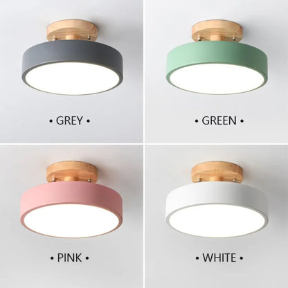 Wooden Round Ceiling Light Nordic Style