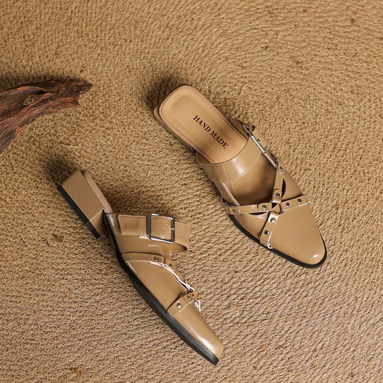 Renly Genuine Leather Slingbacks