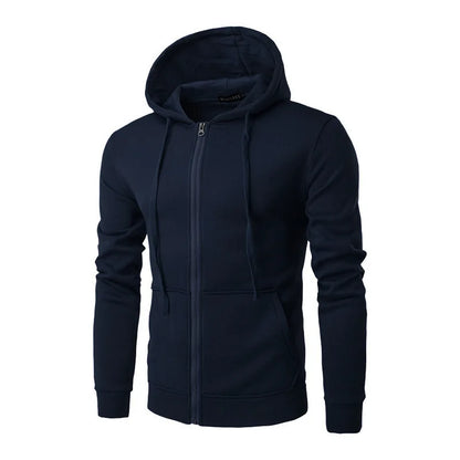 Men's Slim Fit Zip Up Sport Hoodie Adjustable Drawstring