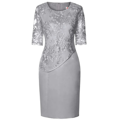 Women's Embroidered Dress Knee Length