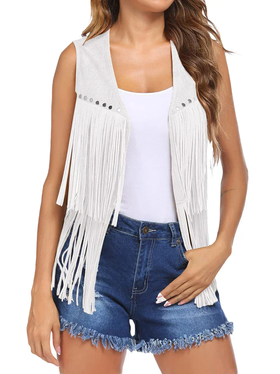 Women's Sleeveless Fringe Vest