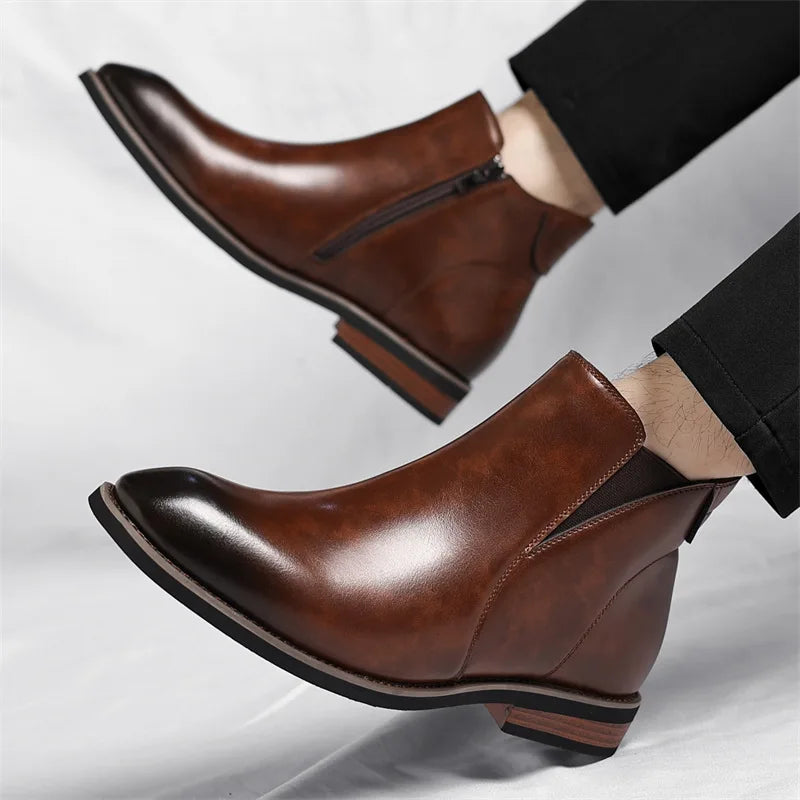 Lucciano Men's Leather Chelsea Boots