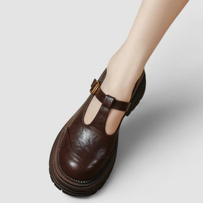 Women's Mary Jane Shoes Thick Sole Buckle Style