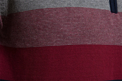 Men's Slim Fit Striped Quarter-Zip Jumper