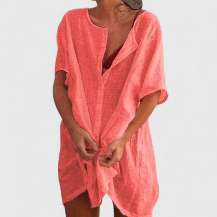 Dana | Womens Loose Button Beach Cover Up Shorts