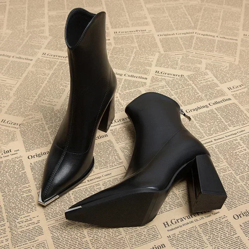 Beatrice | Women’s Spring Pointed Toe Block Boots