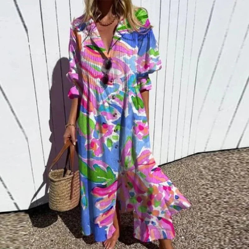 Women's Long Sleeve Floral Dress