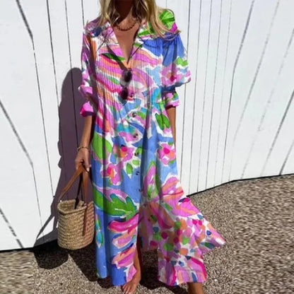 Women's Printed V-Neck Dress