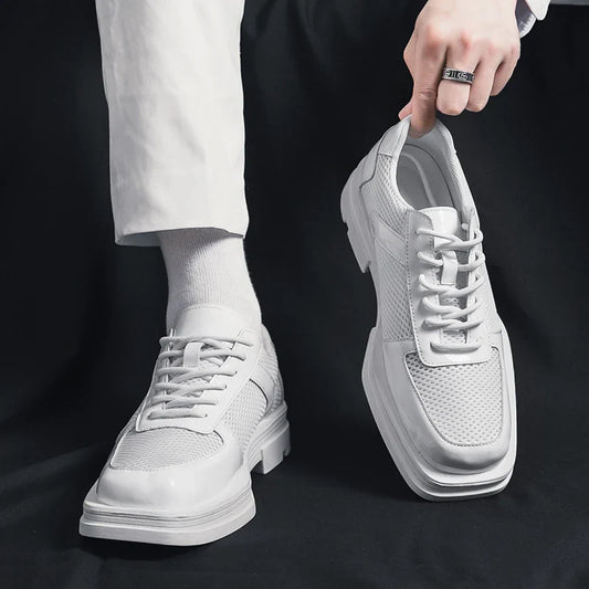 Men's Leather Derby Shoes - 
Fashinoza