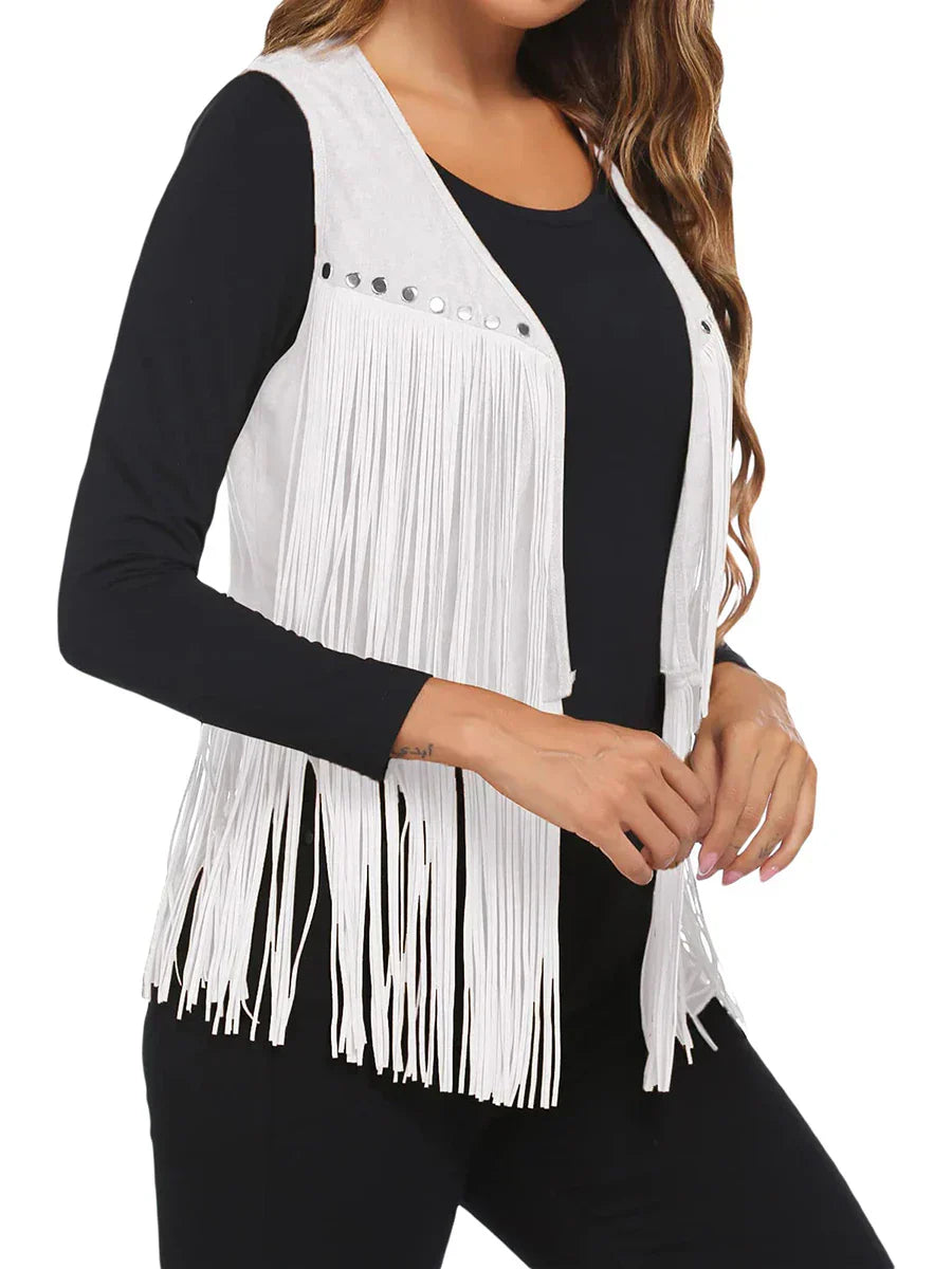 Women's Sleeveless Fringe Vest