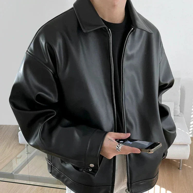 Alexander  | Men’s Oversized Leather Bomber Jacket
