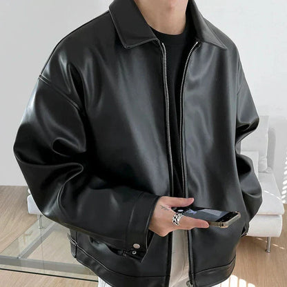 Alexander  | Men’s Oversized Leather Bomber Jacket