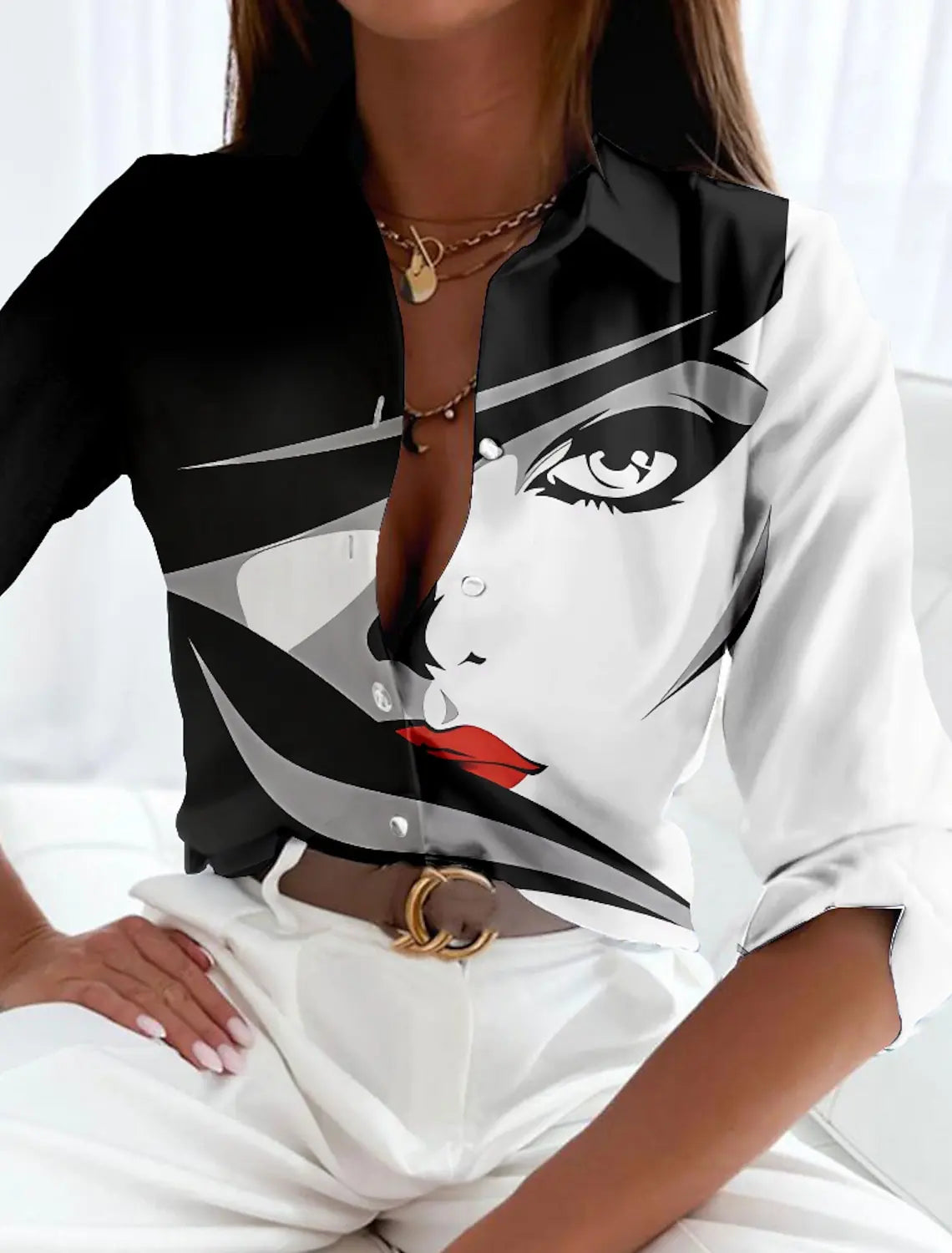 Women's Printed Blouse Contemporary Design