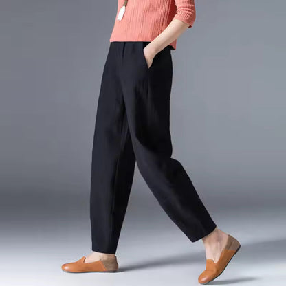 Women's High Waist Tapered Fit Trousers