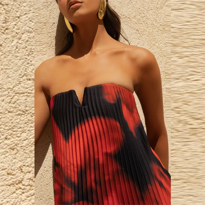 Women's Strapless Floral Maxi Dress