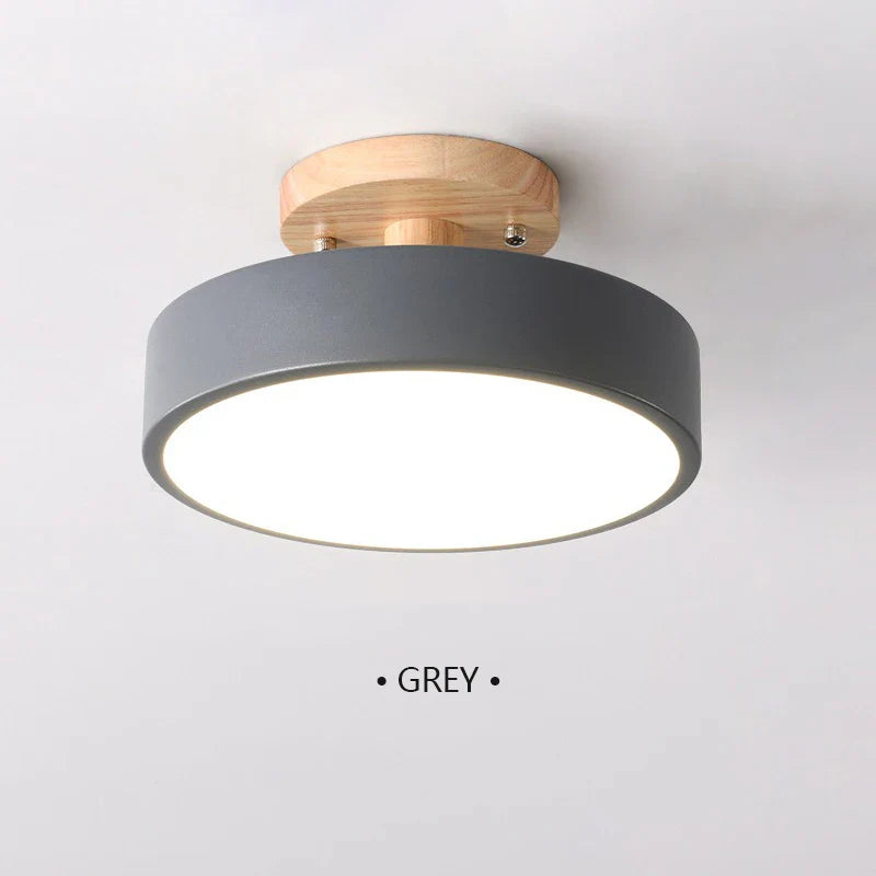 Wooden Round Ceiling Light Nordic Style