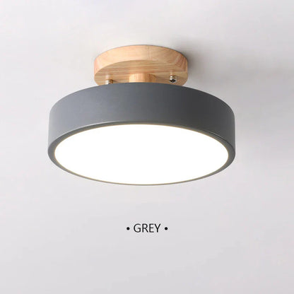 Wooden Round Ceiling Light Nordic Style