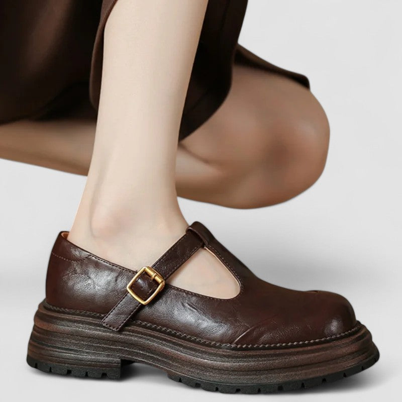 Women's Mary Jane Shoes Thick Sole Buckle Style