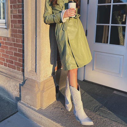 Women's Metallic Cowboy Boots Zip
