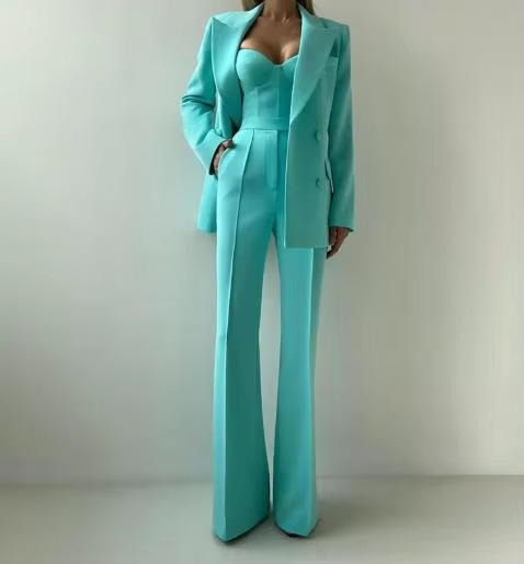 Tiffany Women's Blazer Set Corset Flare Pants - Fashinoza