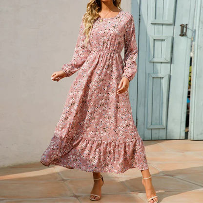 Women's Maxi Long Sleeve Floral Summer Dress