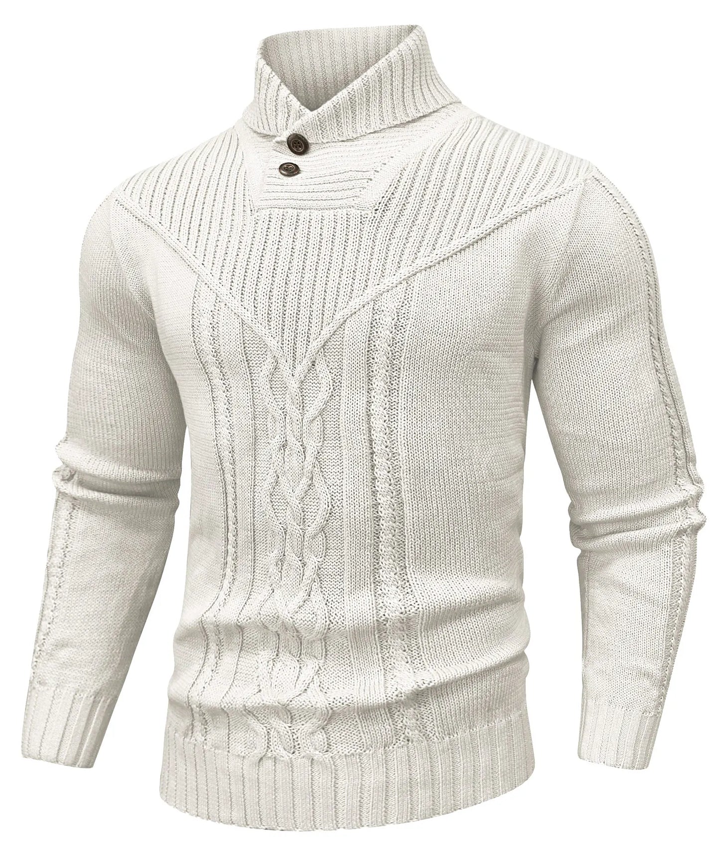 Classic Cable Knit Button Sweater