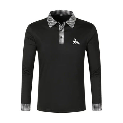 Men's Long Sleeve Slim Fit Polo Shirt