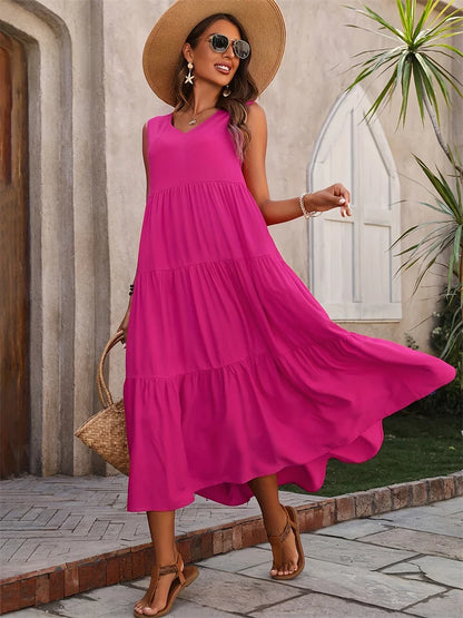 Women's Maxi Dress Layered Skirt