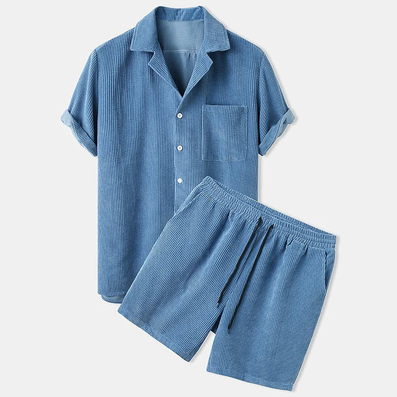 Men's Summer Ribbed Clothing Set Comfortable