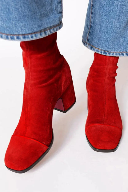 Women's Square Toe Heeled Boots