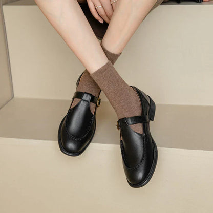 Women's Mary Jane Shoes Round Toe Low Heel - Fashinoza