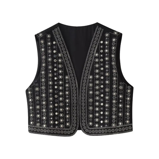 Women's Patterned Vest - Fashinoza