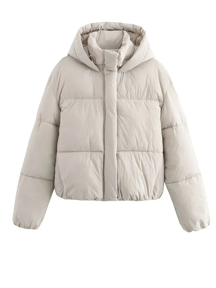 Women's Quilted Puffer Jacket Hooded Thick Warm Winter Coat