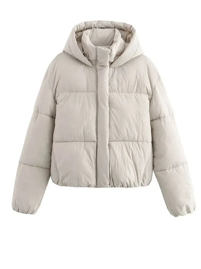 Women's Quilted Puffer Jacket Hooded Thick Warm Winter Coat