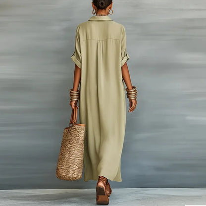 Women's Linen Long Sundress Shirt