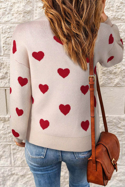 Women's Heart Print Sweater