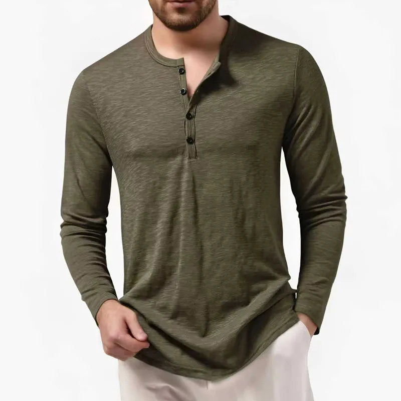 Vivana Women's Long Sleeve Henley Cotton Shirt - 
Fashinoza