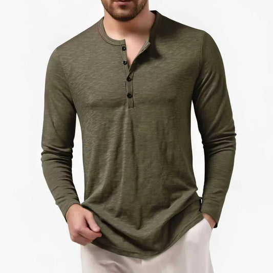 Vivana Women's Long Sleeve Henley Cotton Shirt - 
Fashinoza