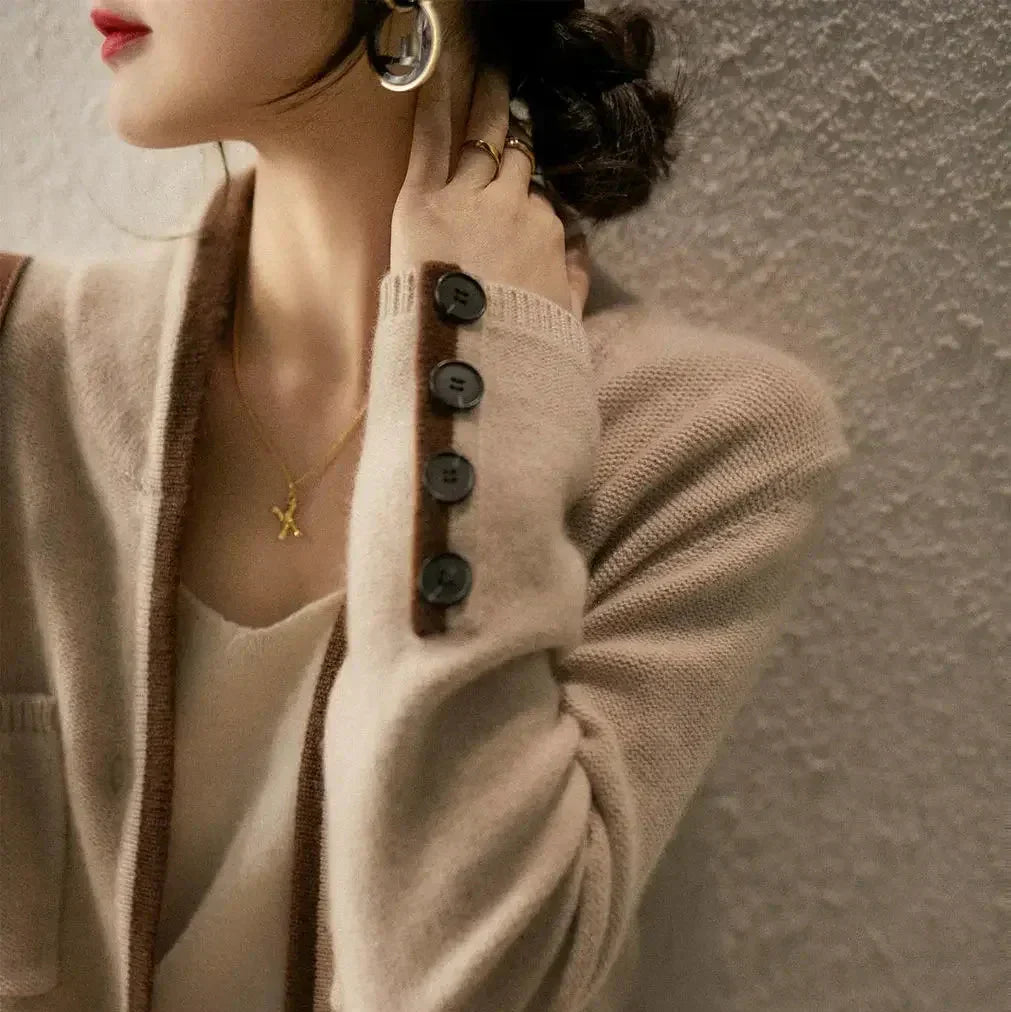 Women's Cardigan Sweater Four Patch Pockets