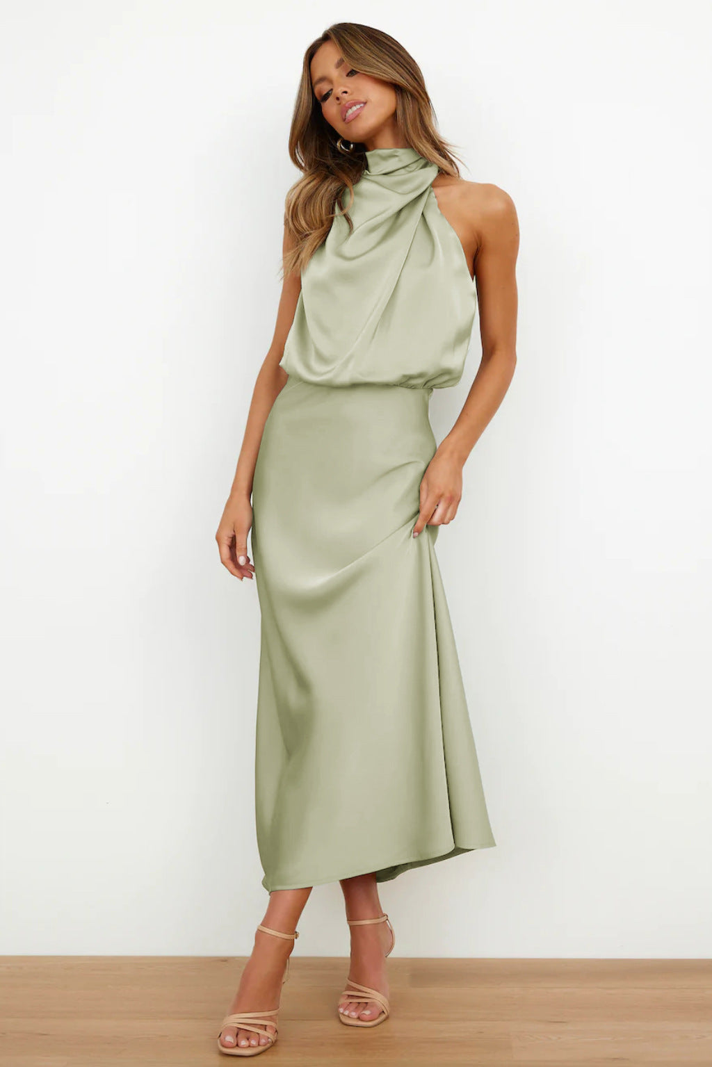 Women's Halter Neck Maxi Evening Dress