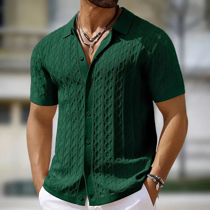 Men's Knit Polo T-Shirt - 
Fashinoza